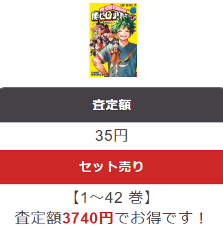 ヒーローアカデミアブックサプライ買取価格
